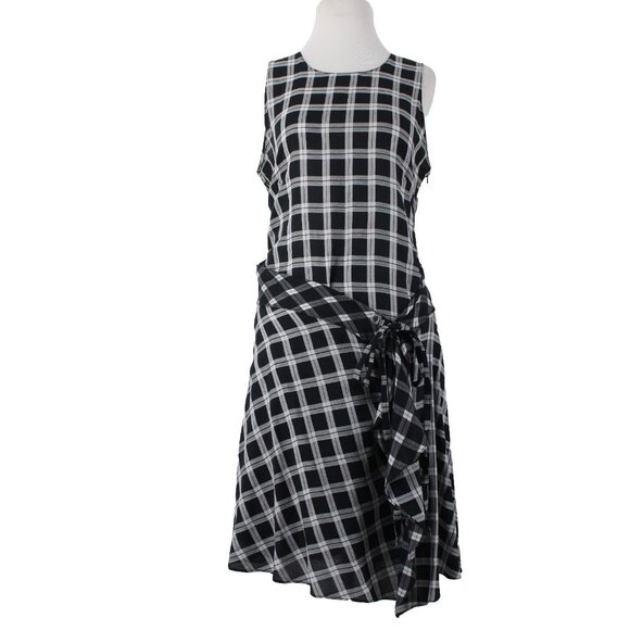 Rag Bone Dress Sz M Black White Sheer Check Sleeveless 100% Cotton Dress - Picture 1 of 16